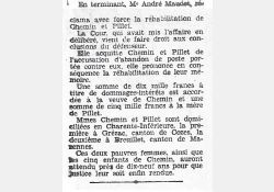 Article Ouest-Éclair, 22 février 1934 - réhabilitation de fusillés pour l'exemple 14-18 - 04 / Visuel : D.R.