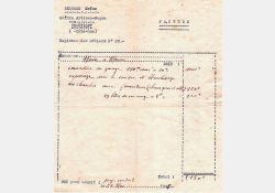 Facture d'un Maître Artisan-Maçon, 1945 ; notez que le “carburant“ était à la charge du client / Visuel : D.R.