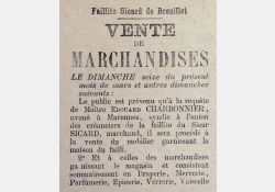 La Seudre, 16 mars 1873 - Annonce légale de la faillite d'un commerce - 01 / Visuel : D.R.